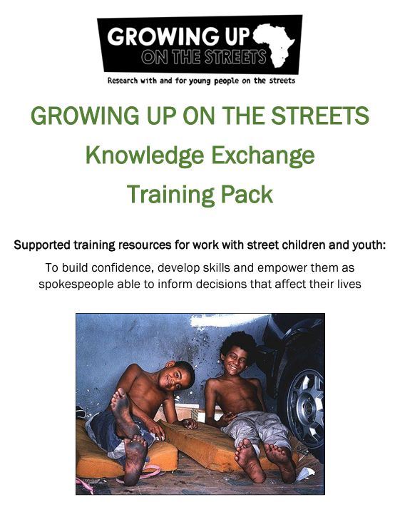 Front cover of the Growing up on the Streets Knowledge Exchange training pack